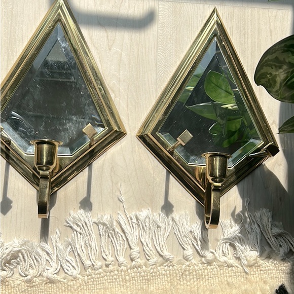 🪞 set of 2 wall chandeliers - chandeliers muraux - losange - miroirs - antique - Picture 4 of 4